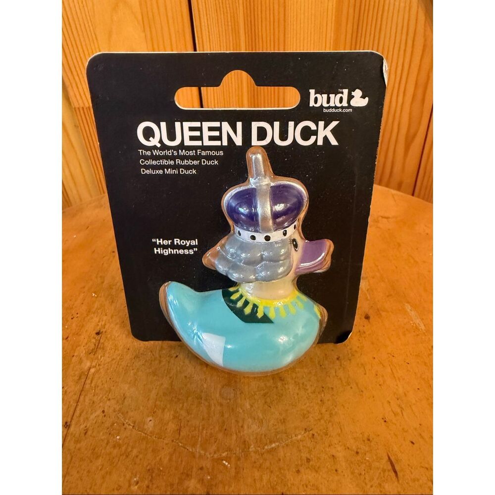 Bud Duck Deluxe Mini Queen Rubber Duck blue yellow dress purple crown (7605)